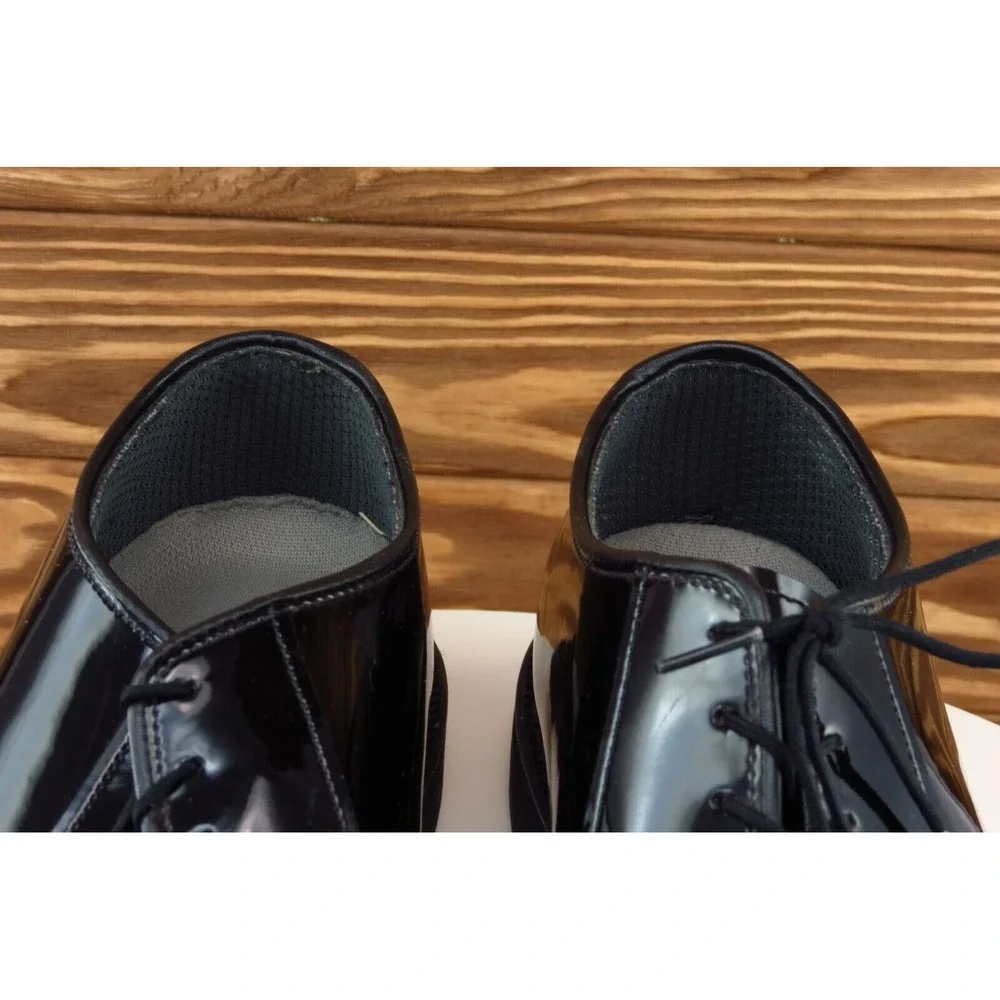 Bates Shoes Sz 11.5 M Almond Toe Black Derby Oxfords Synthetic Men‎